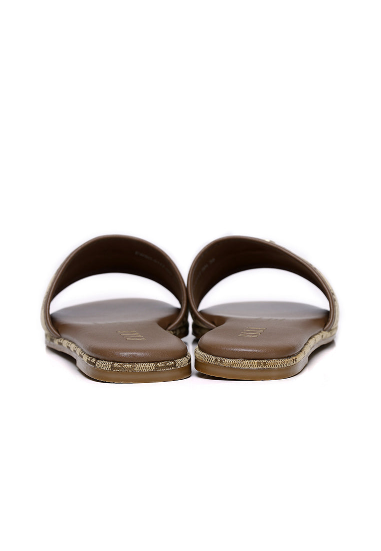 Trace Comfy Fit Footbed Microfiber Leather Sandals In Brown