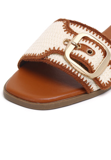 Aurore Comfy Fit Footbed Microfiber Leather Sandals In Brown