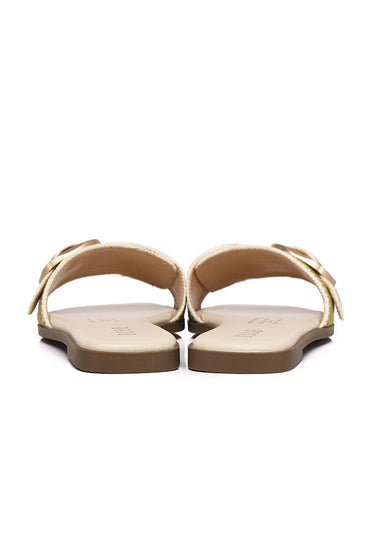 Aurore Comfy Fit Footbed Microfiber Leather Sandals In Mustard