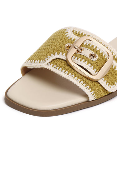 Aurore Comfy Fit Footbed Microfiber Leather Sandals In Mustard