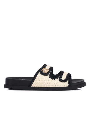 Terra Comfy Fit Footbed Microfiber Leather Sandals In Beige