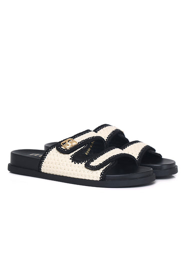 Terra Comfy Fit Footbed Microfiber Leather Sandals In Beige