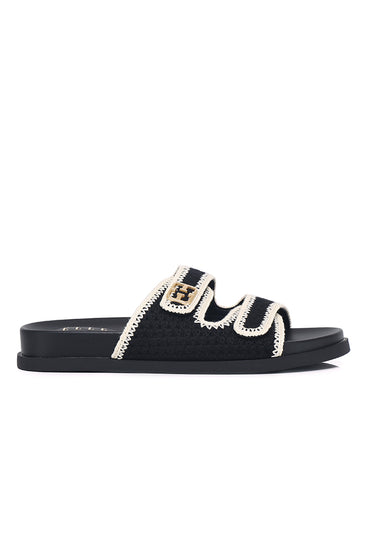 Terra Comfy Fit Footbed Microfiber Leather Sandals In Black