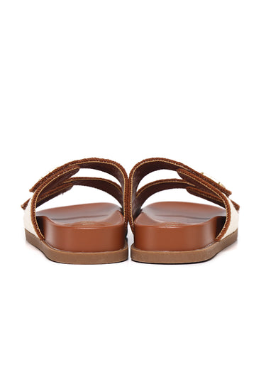 Terra Comfy Fit Footbed Microfiber Leather Sandals In Brown