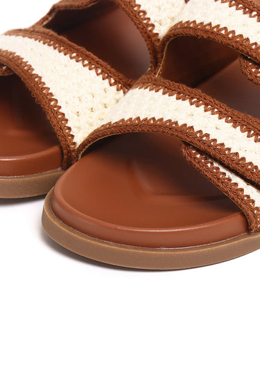 Terra Comfy Fit Footbed Microfiber Leather Sandals In Brown