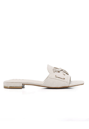 Milo Comfy Fit Footbed Microfiber Leather Sandals In Beige