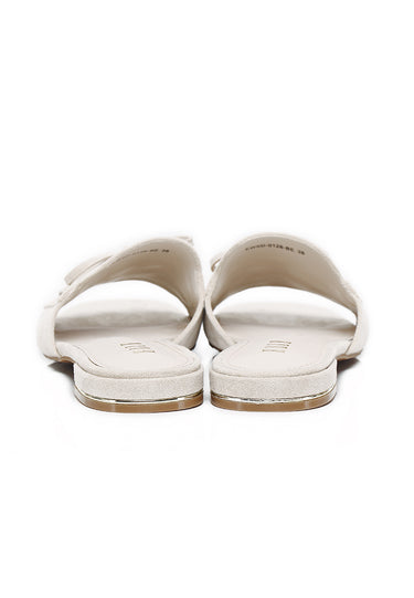 Milo Comfy Fit Footbed Microfiber Leather Sandals In Beige