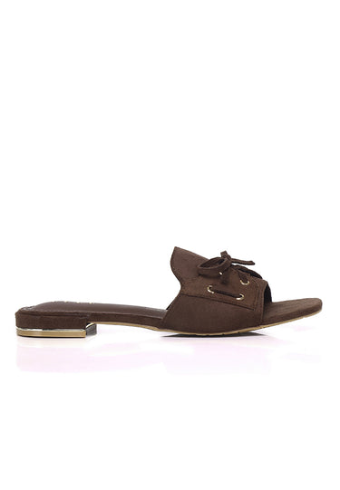 Milo Comfy Fit Footbed Microfiber Leather Sandals In Coffee