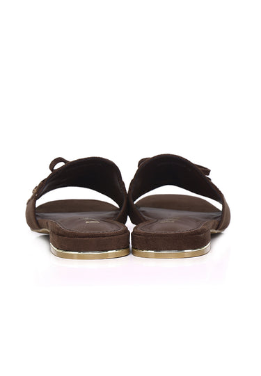 Milo Comfy Fit Footbed Microfiber Leather Sandals In Coffee