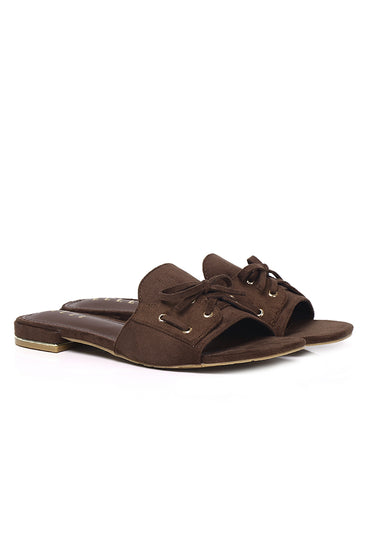 Milo Comfy Fit Footbed Microfiber Leather Sandals In Coffee