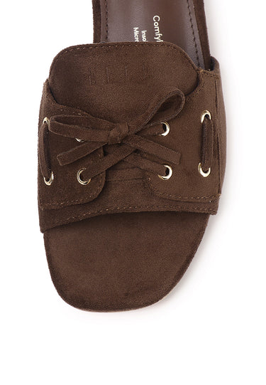 Milo Comfy Fit Footbed Microfiber Leather Sandals In Coffee