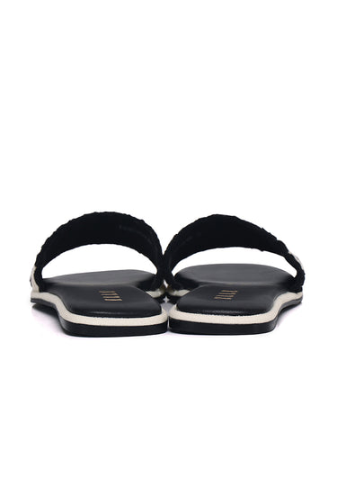 Mova Comfy Fit Footbed Microfiber Leather Sandals In Black