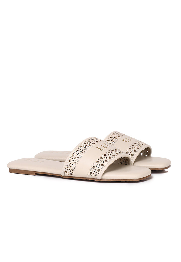 Clara Comfy Fit Footbed Microfiber Leather Sandals In Beige – alternate view