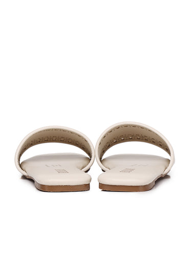 Clara Comfy Fit Footbed Microfiber Leather Sandals In Beige