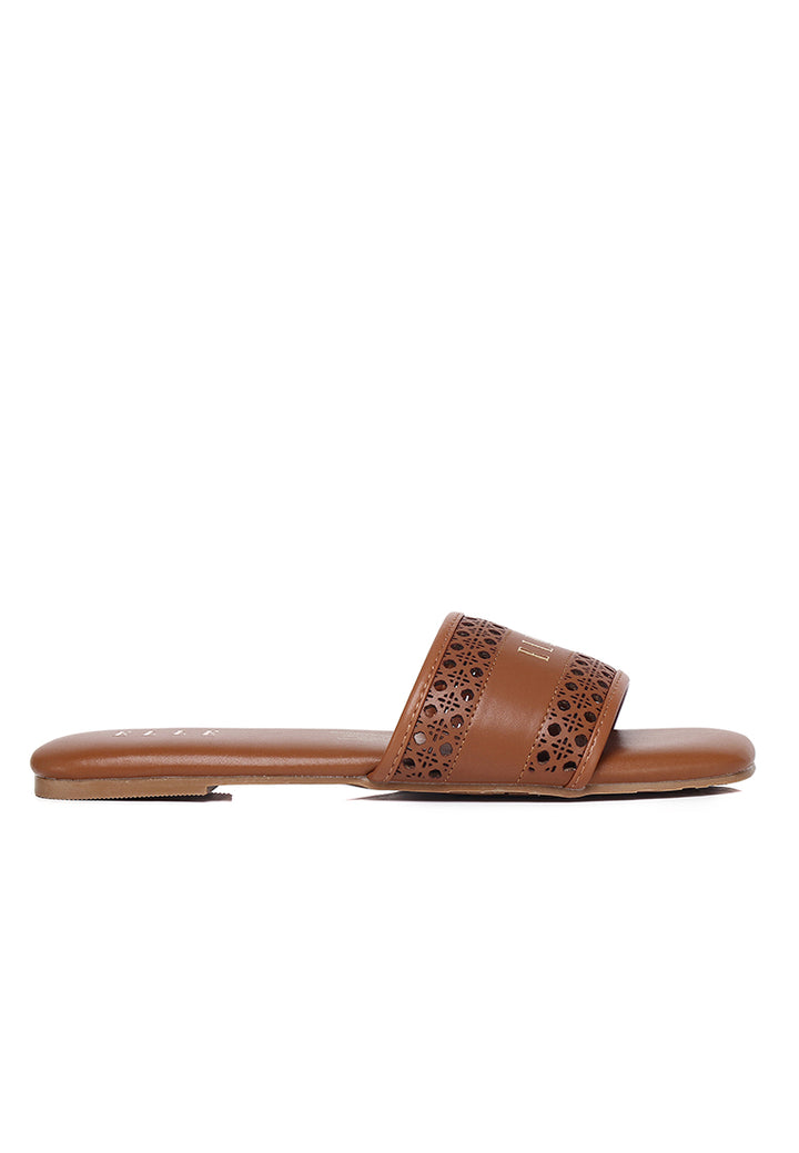 Clara Comfy Fit Footbed Microfiber Leather Sandals In Brown
