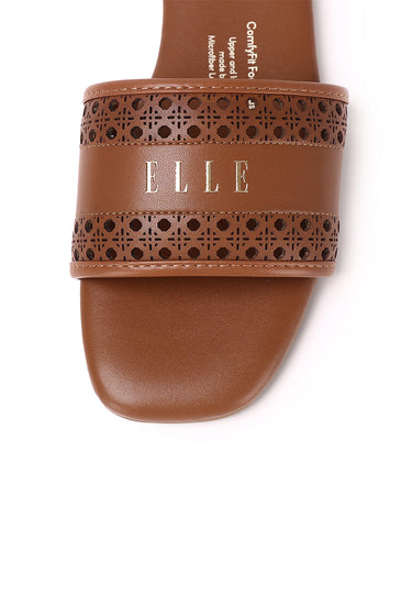 Clara Comfy Fit Footbed Microfiber Leather Sandals In Brown