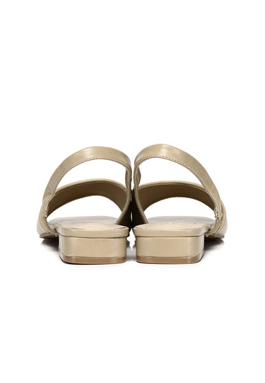 Delphine Comfy Fit Footbed Microfiber Leather Sandals In Khaki
