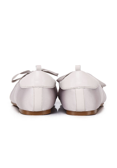 Young Comfy Fit Footbed Microfiber Leather Ballet Sneakers In Platinum