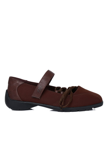 Leonie Comfy Fit Footbed Microfiber Leather Ballet Sneakers In Espresso