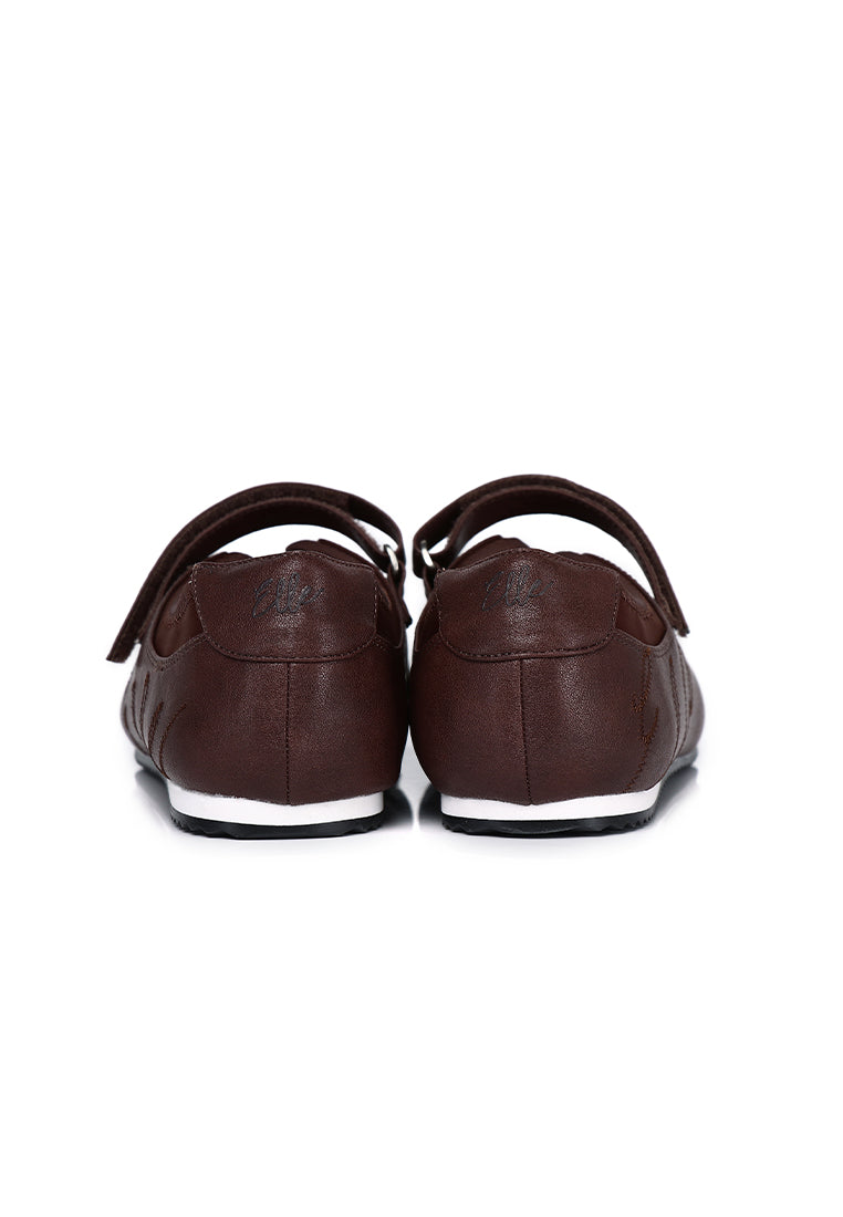 Soline Comfy Fit Footbed Microfiber Leather Sneakers In  Espresso
