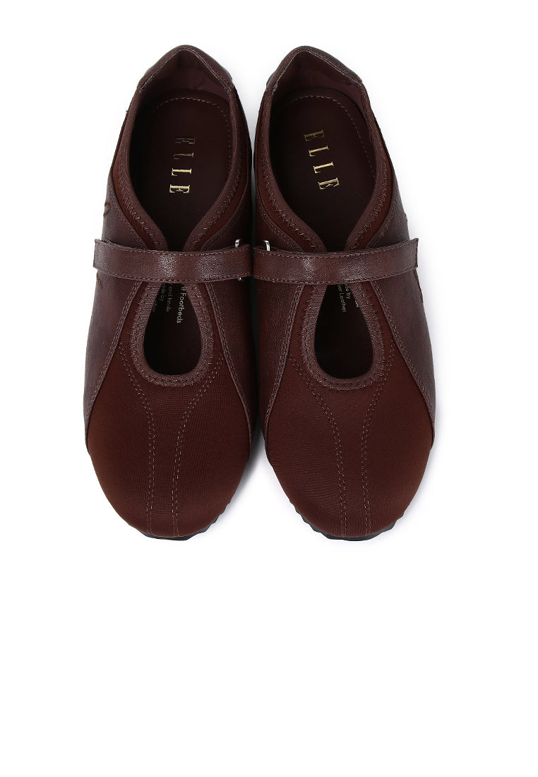 Soline Comfy Fit Footbed Microfiber Leather Sneakers In  Espresso