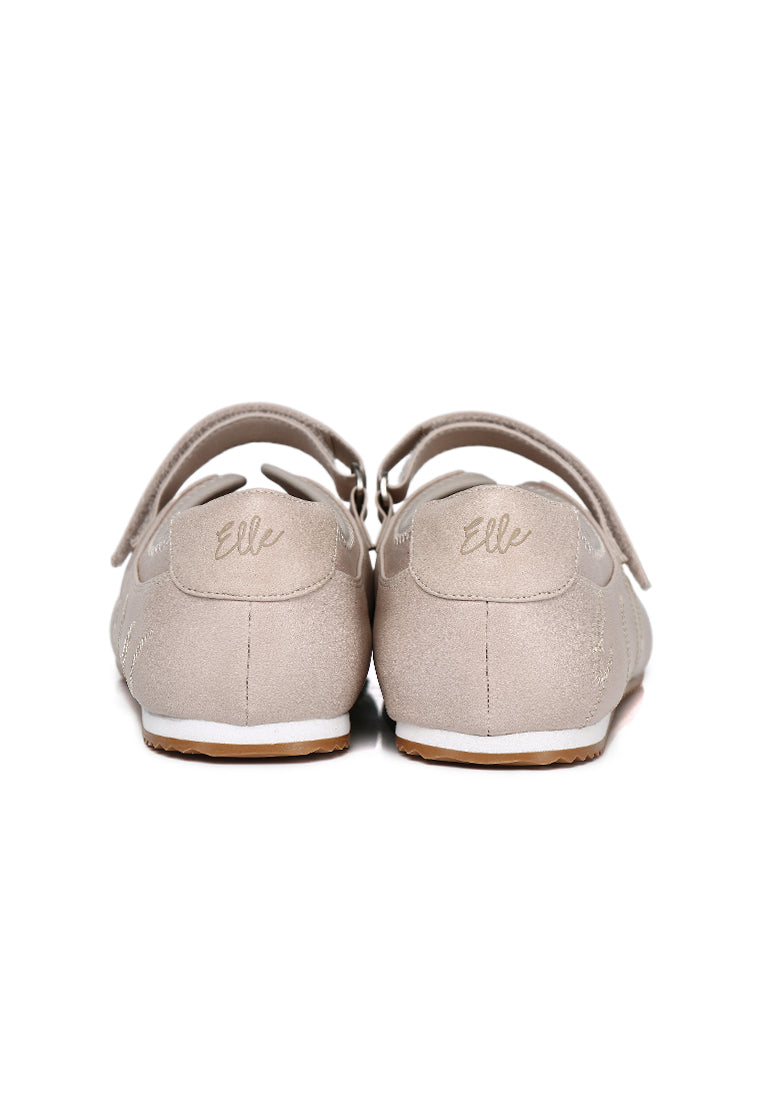 Soline Comfy Fit Footbed Microfiber Leather Sneakers In  Nude