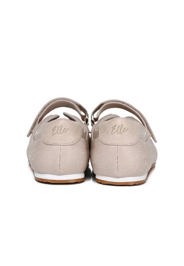 Soline Comfy Fit Footbed Microfiber Leather Sneakers In  Nude