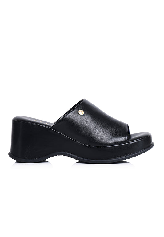 Mireille Comfy Fit Footbed Wedges In Black