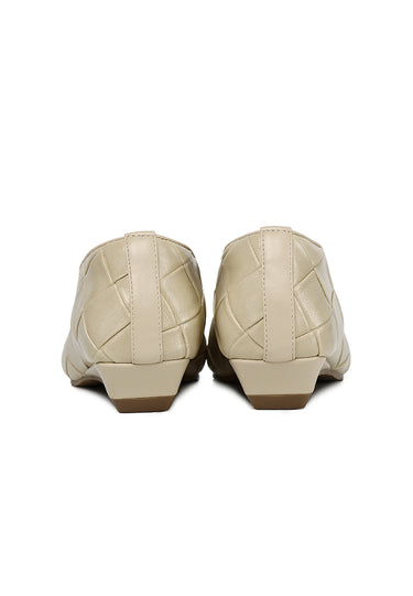Sasha Comfy Fit Footbed Microfiber Leather Wedges In Beige