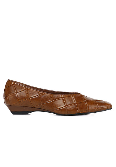 Sasha Comfy Fit Footbed Microfiber Leather Wedges In Brown