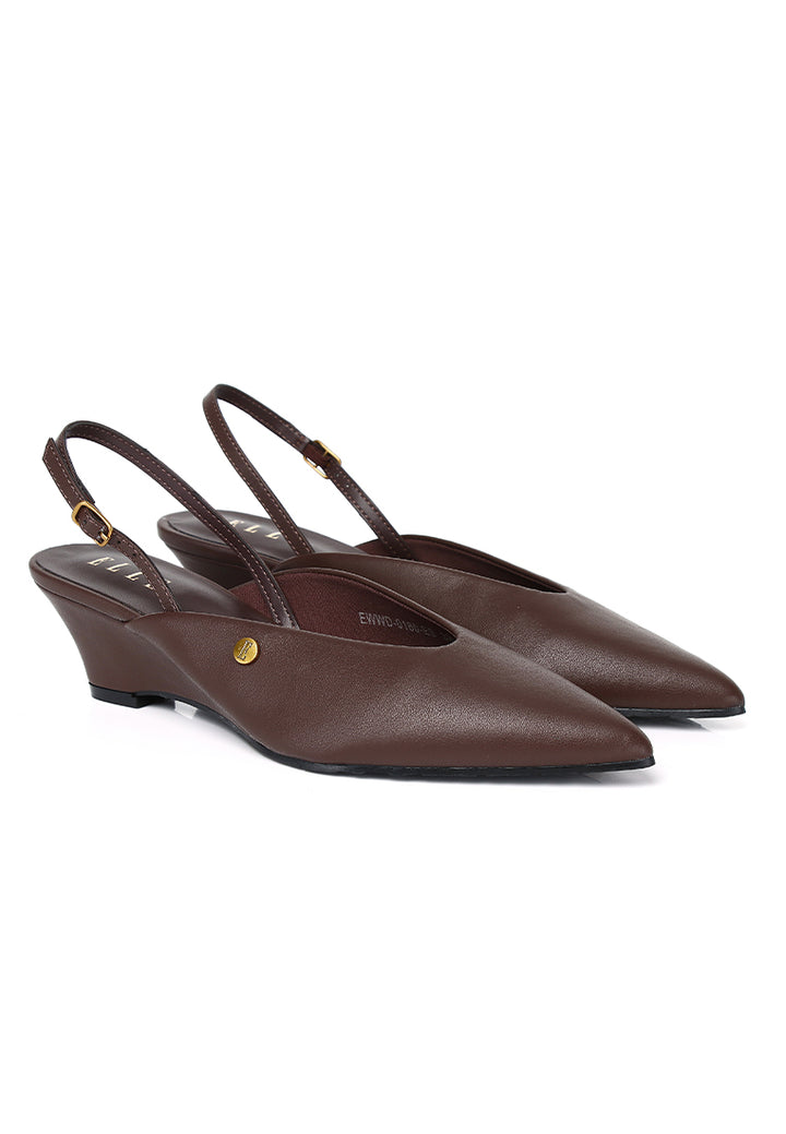 Lia Comfy Fit Footbed Microfiber Leather Wedges In Espresso – alternate view