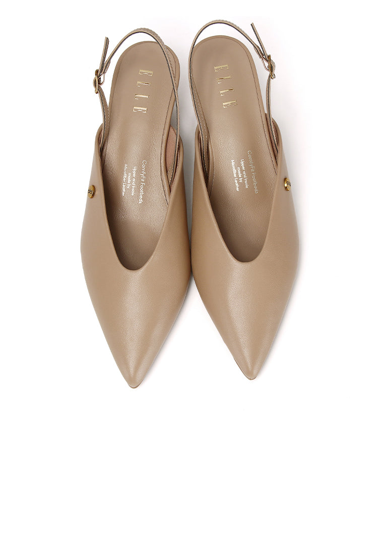 Lia Comfy Fit Footbed Microfiber Leather Wedges In Taupe